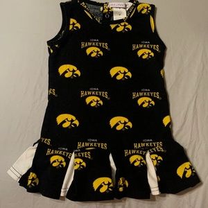 U of I College Iowa Hawkeyes Toddler Cheerleaders Black & Gold Fan Dress- Size 3